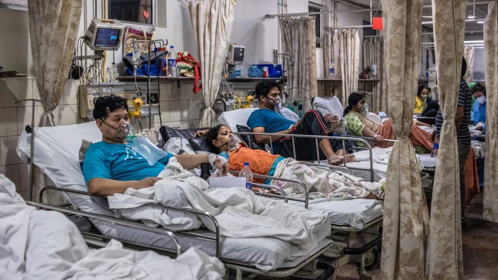 Patients in a hospital ward receiving medical care